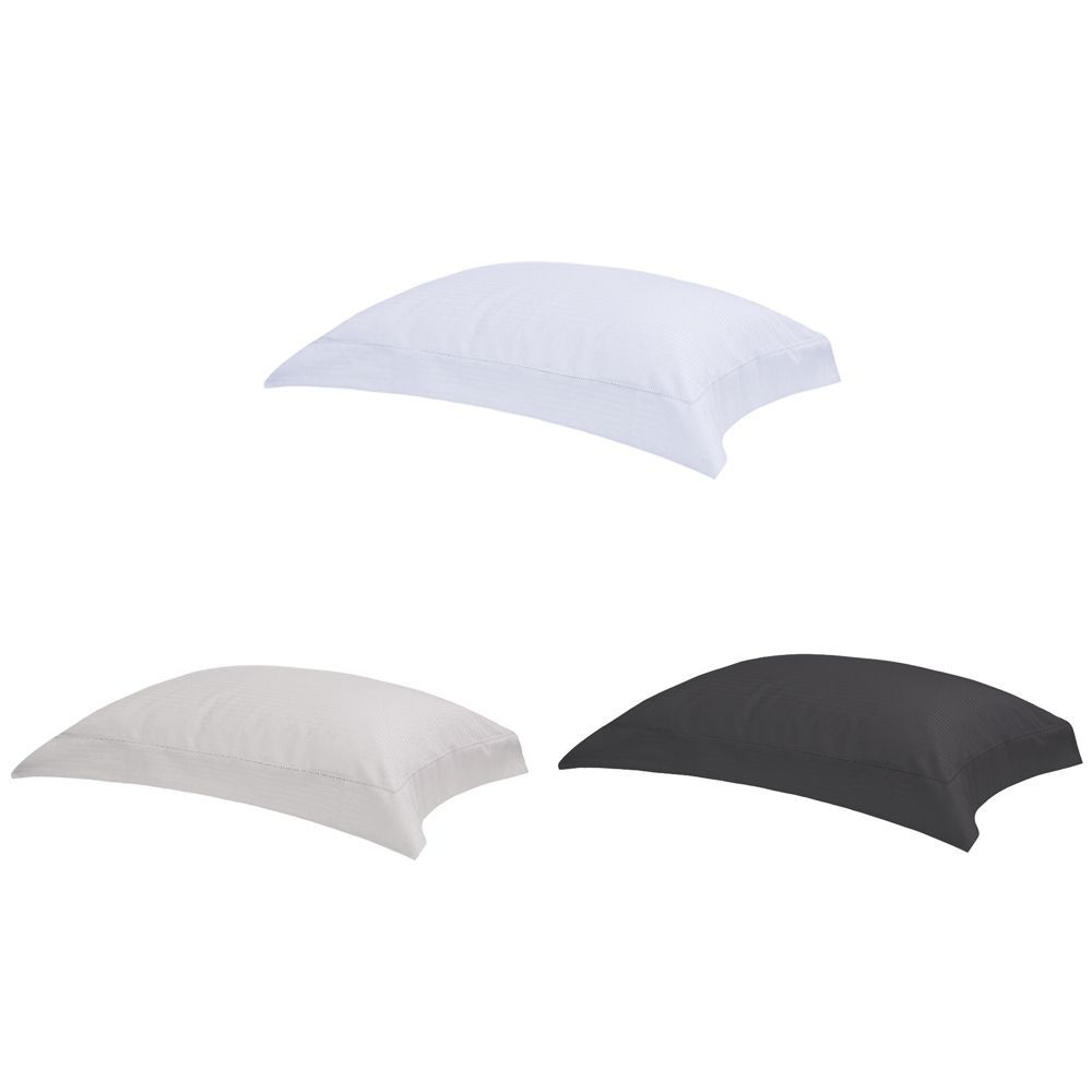 Fronha 50x70cm Cetim 300 Fios Buddemeyer Damask Stripes 100% Algodão Penteado Cinza em Oferta na Shopee