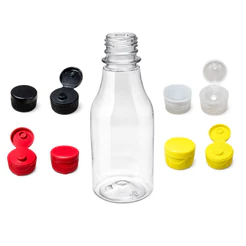 Kit 20 Garrafas PET 200ml Cristal para Molho Tampa PCO 28mm Condimentos Transparente