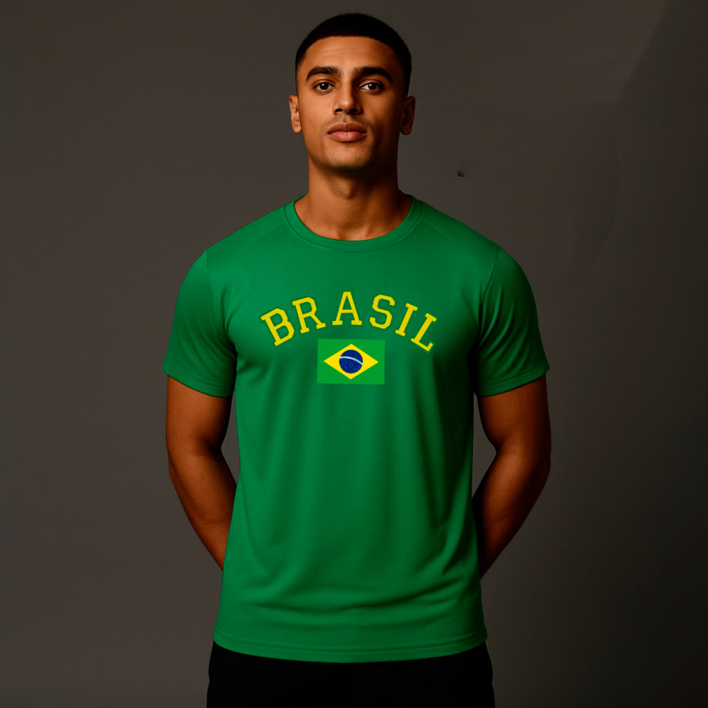 Camiseta 100% Algodão Blusa Brasil Torcida Unissex Brasil Copa Do Mundo 2026
