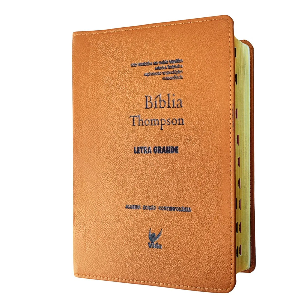 BÍBLIA THOMPSON | AEC | LETRA GRANDE | CAPA DE COURO CARAMELO | ÍNDICE