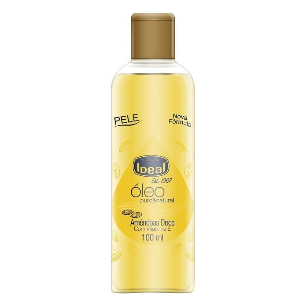 Óleo de Amêndoas Ideal Puro & Natural com Vitamina E 100ml em Oferta na Shopee