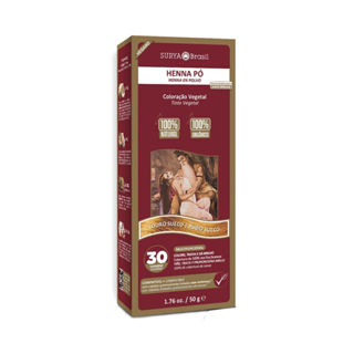 Henna Surya Pó 100% Natural Cor Louro Sueco 50g em Oferta na Shopee