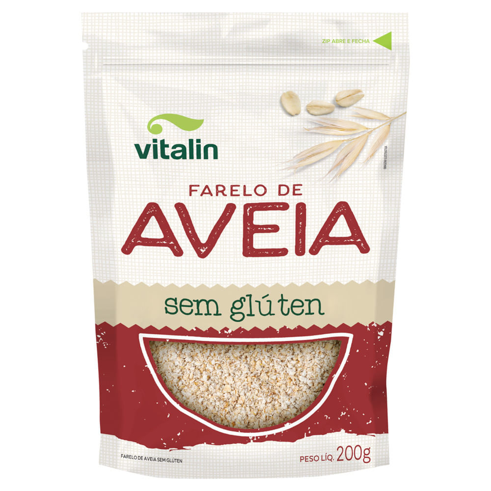 Farelo de Aveia Vitalin Sem Glúten 200g em Oferta na Shopee