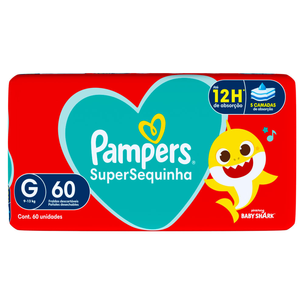 Fralda Pampers Supersequinha Tamanho G 60 Unidades Descartáveis em Oferta na Shopee