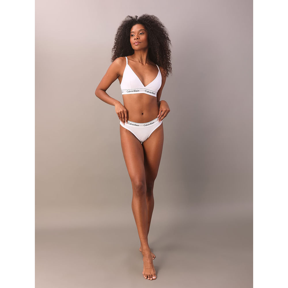 Top Triangulo Modern Cotton Calvin Klein Underwear  Claro - Branco