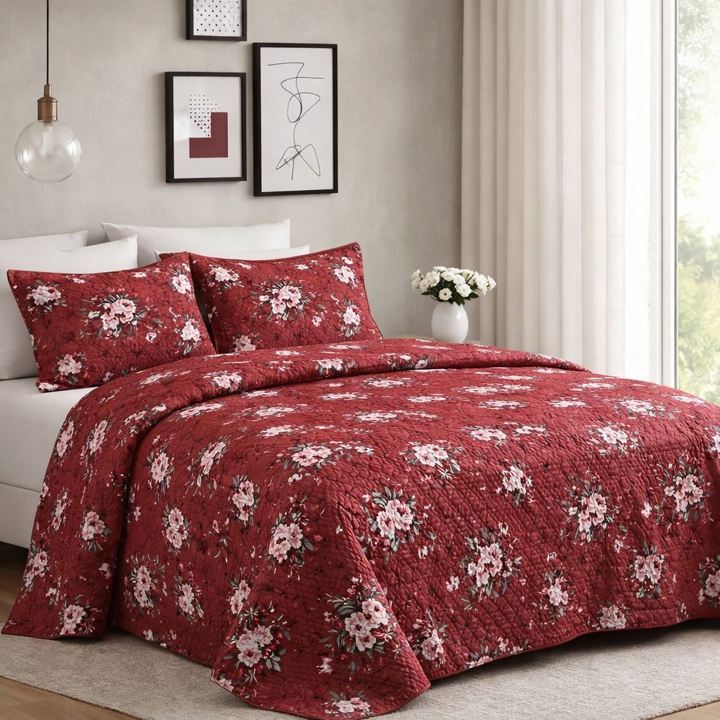 Kit Colcha Cobre Leito Estampado, Double Soft, Dupla Face, 3 peças, Matelado – (Casal, Queen ou King)