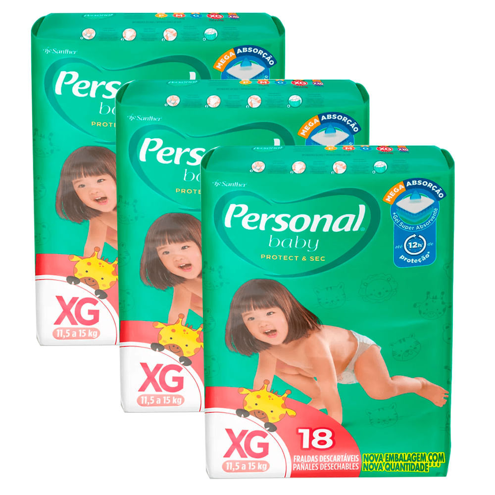Kit Personal Fralda Soft E Protect Jumbo XG - 3 Unidades em Oferta na Shopee