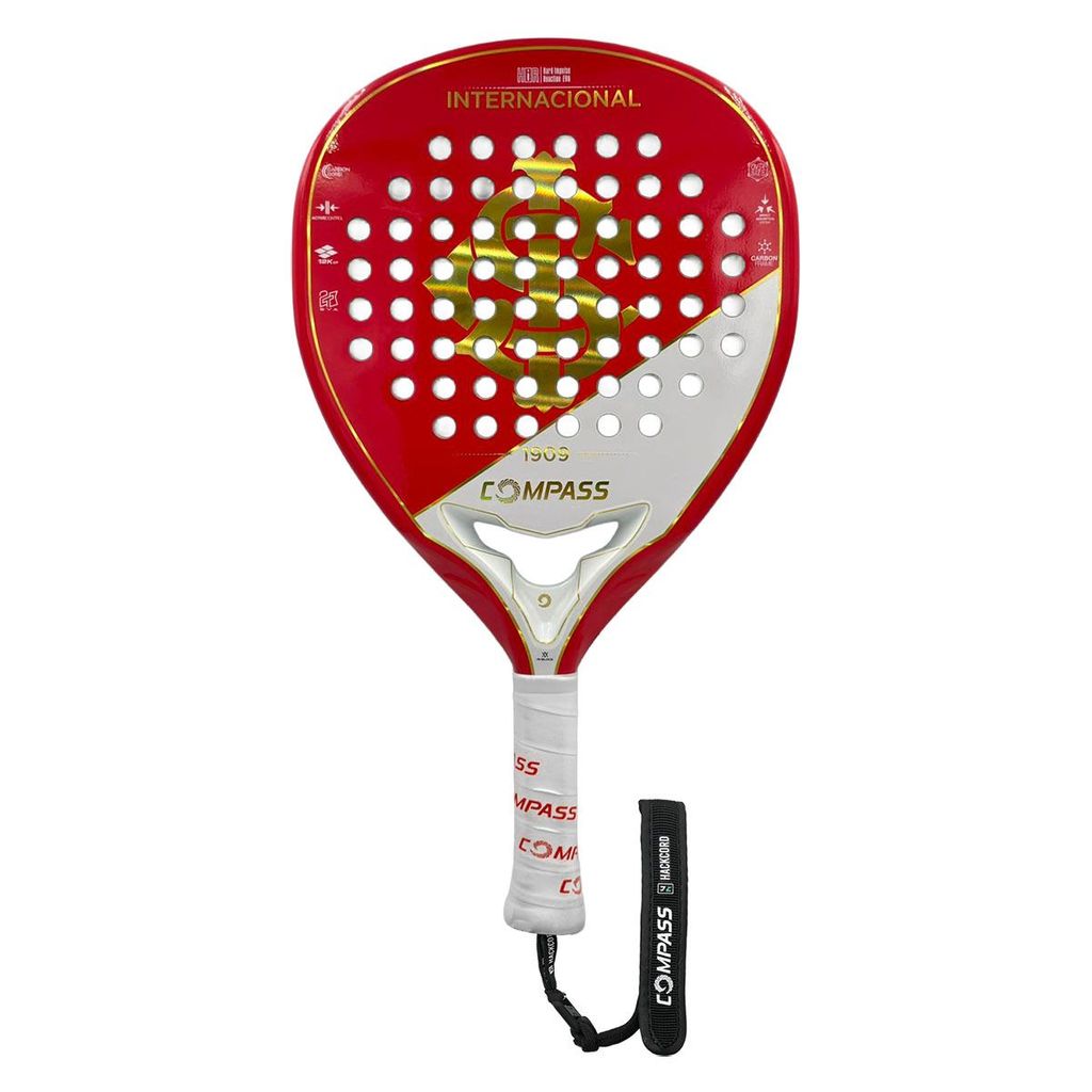 Raquete de Padel Compass Internacional 2026 Vermelha Produto Licenciado