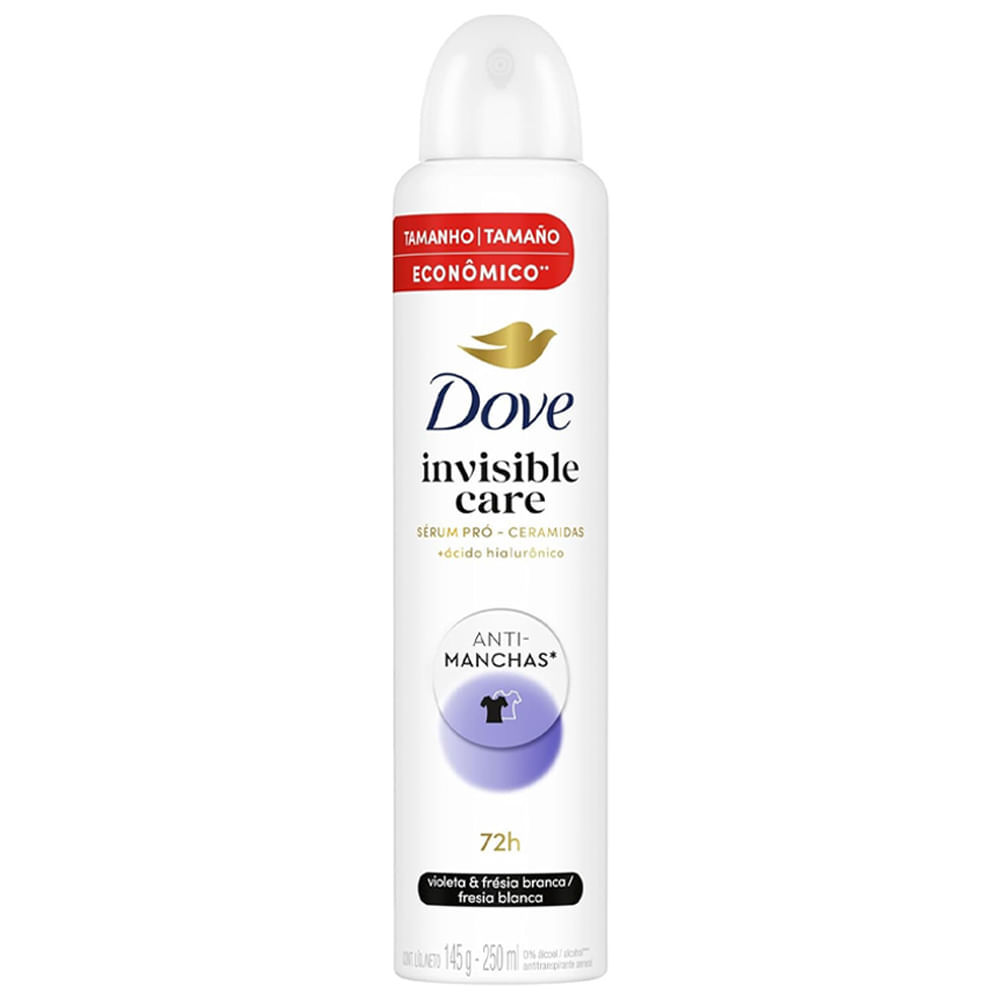 Desodorante Antitranspirante Aerossol Dove Invisible Care 250ml em Oferta na Shopee