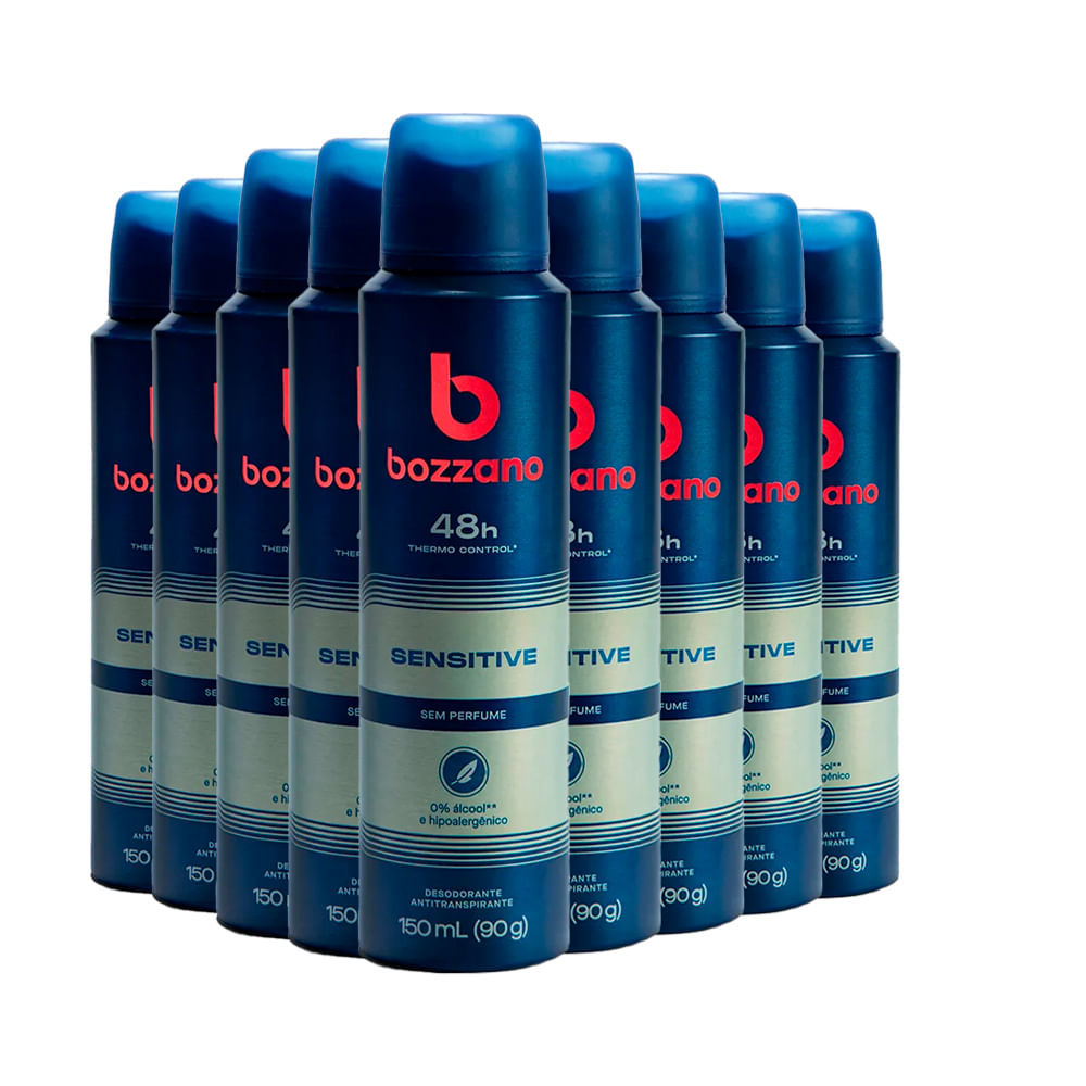 Kit Desodorante Aerosol Bozzano Sem Perfume 90g - 9 unidades em Oferta na Shopee