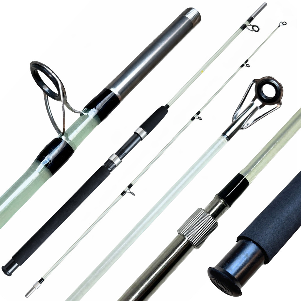 VARA DE PESCA PARA MOLINETE PESCA PESADA  ALTO MAR 1.80M MACIÇA 10-40LB C/ ROSCA - 2PARTES - REFORCADA - PEIXES ATE 30KG em Oferta na Shopee