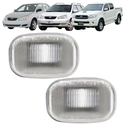 Jogo 2 Lanterna Lateral Paralama Pisca Seta Corolla Fielder Hilux SW4 Sem Soquete Cristal