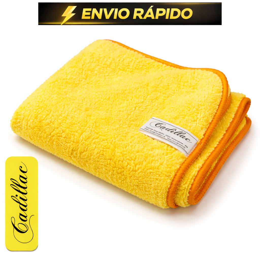 Toalha Microfibra Automotiva Cadillac Pano Polimento Não Risca Carro Moto Original Cera Vitrificação