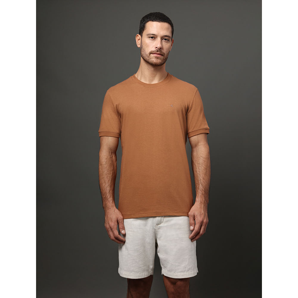 Camiseta Masculina Malhão Com Punhos Calvin Klein Jeans - Havana em Oferta na Shopee