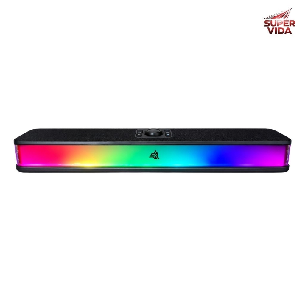 Knup Caixa de Som Soundbar Gamer Bluetooth 5.3 RGB 14W Bateria Recarregável KP-RO857 42,5cm