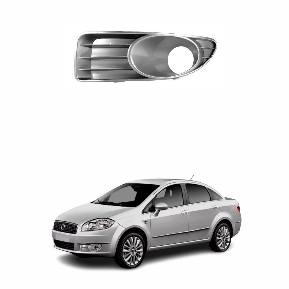 Grade Parachoque Fiat Linea 2009 até 2013 Cinza Com Furo Lado Esquerdo Motorista