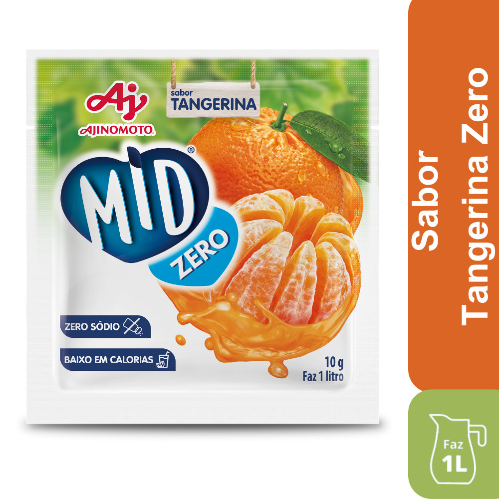 Kit Refresco em Pó MID® Zero Açúcar Sabor Tangerina Com 5 Unidades de 10g em Oferta na Shopee