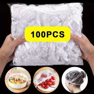 Tampas De Plástico Descartável Com 100 Peças Para Alimento