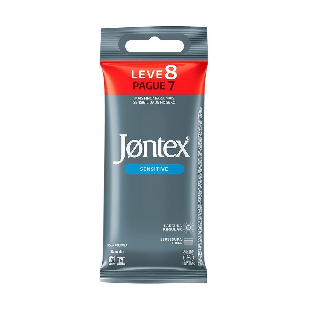 Preservativo Jontex Sensitive Leve 8 Pague 7 Unidades em Oferta na Shopee