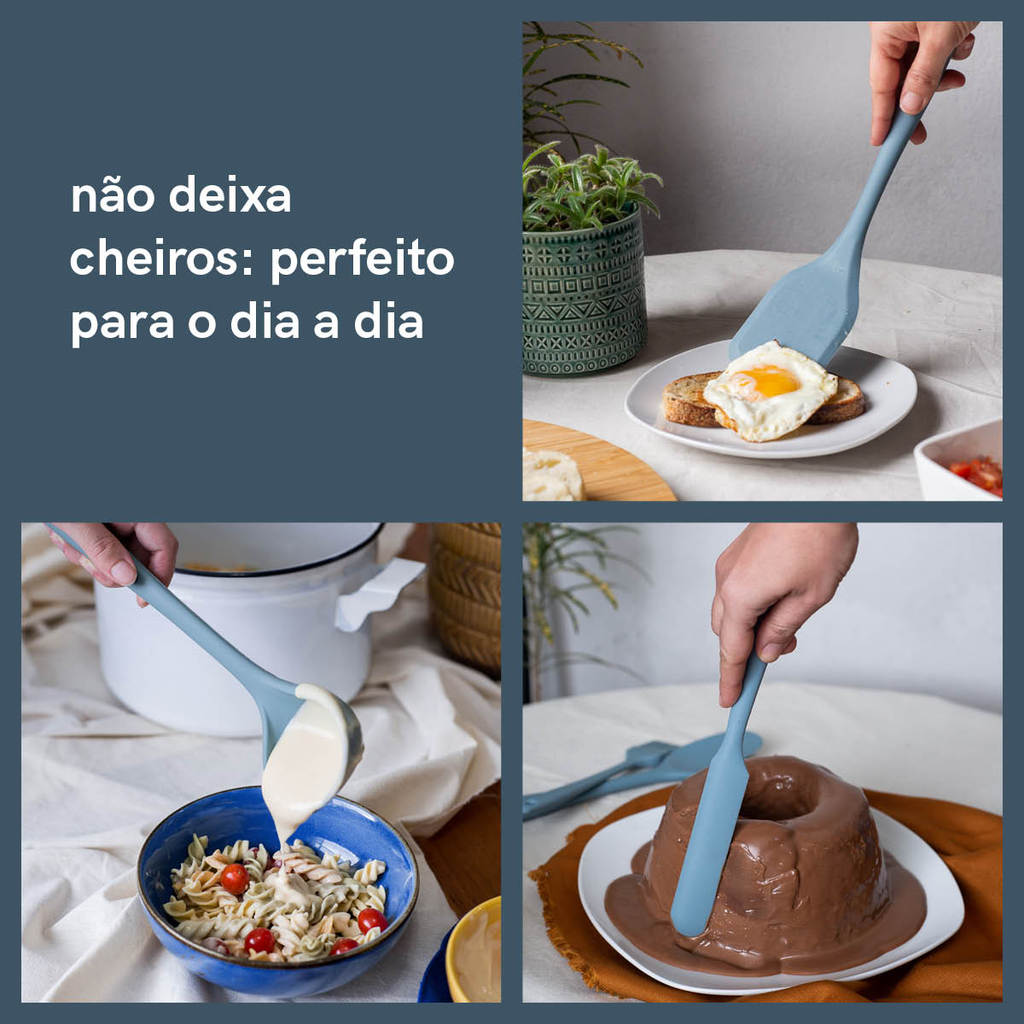 Kit de Utensílios de Silicone Azul Oikos – 7 Peças — imagem 2 de 2