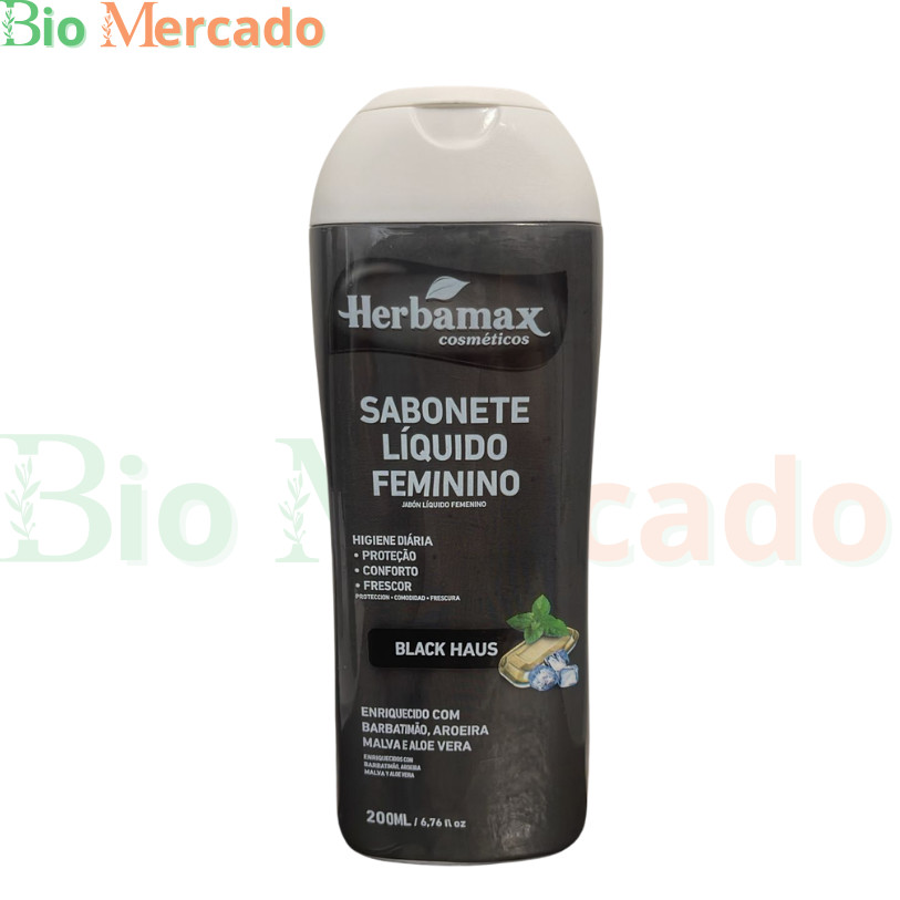 Sabonete Íntimo Feminino Herbamax Black Haus 200ml – Elegância, Frescor e Confiança Todos os Dias