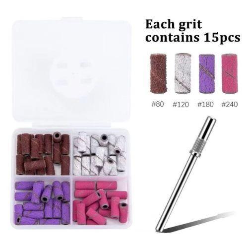 Kit De Refils Slim + Broca Fininha Para Lixa Bits Mini Mandril Motor Elétrica 60und