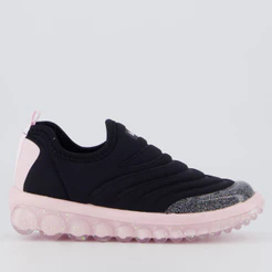 Tênis Bibi Roller 2.0 Glitter Infantil Preto e Rosa