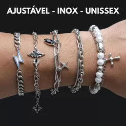 Pulseira Ajustável em Aço Inoxidável Vários Modelos [Envio Imediato]