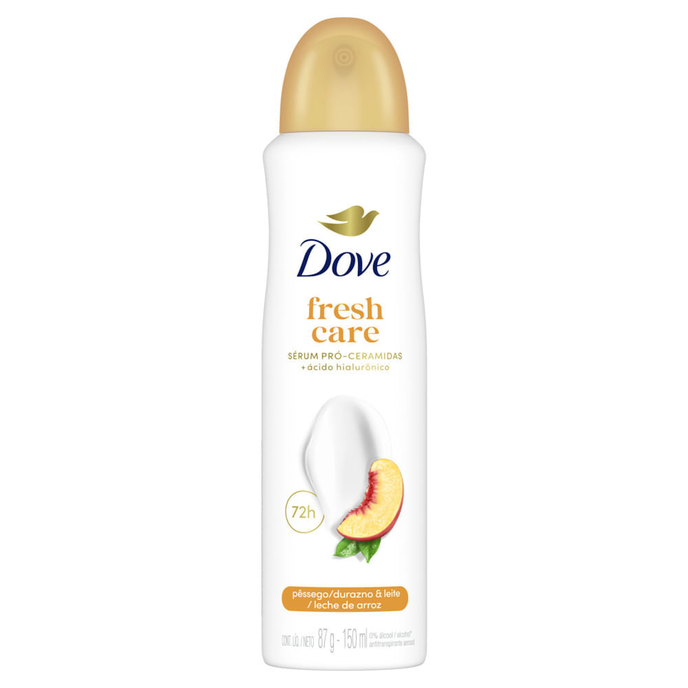 Desodorante Aerosol Dove Fresh Care Pêssego & Leite De Arroz 150ml em Oferta na Shopee