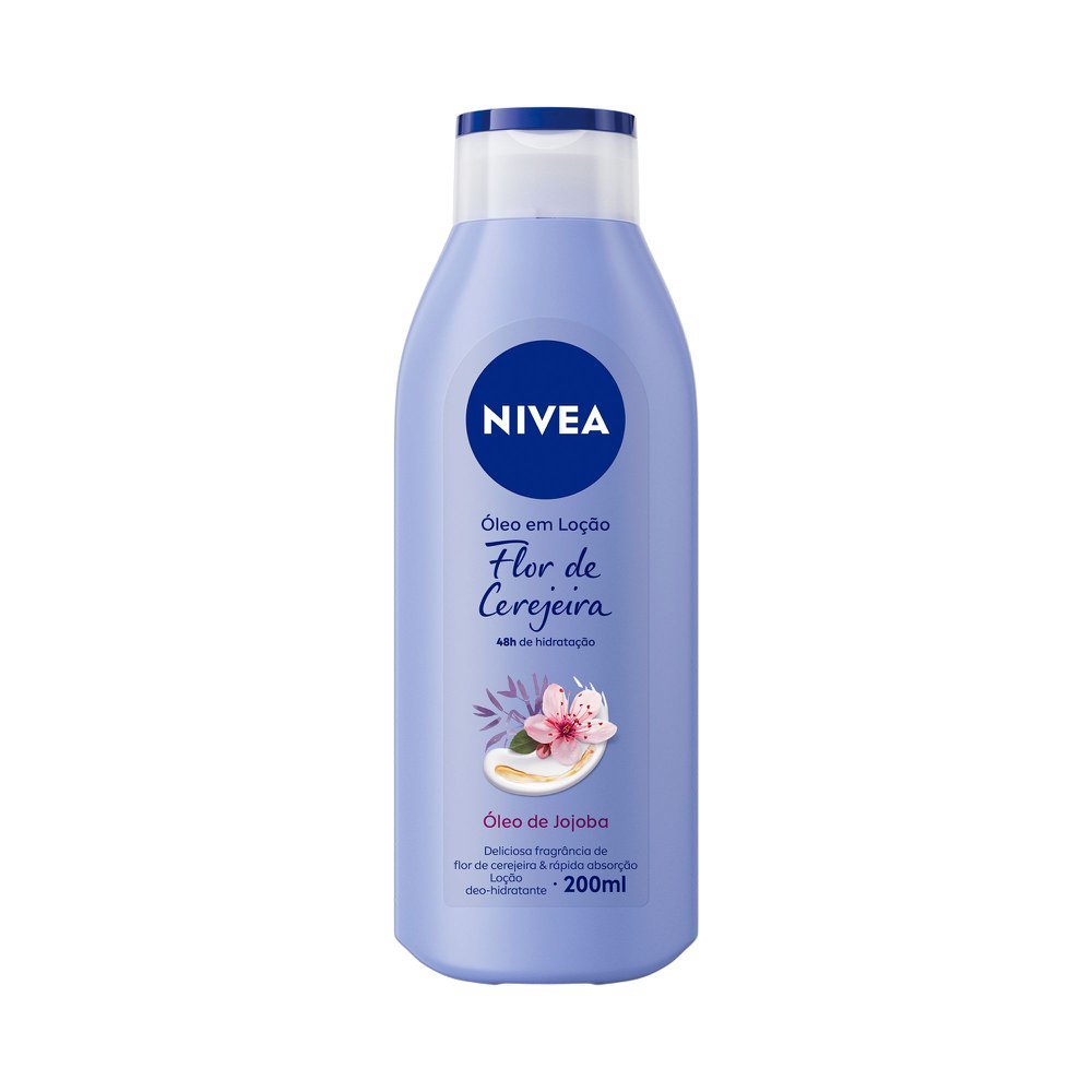 Loção Nivea Óleos Essenciais Flor de Cerejeira e Óleo de Jojoba 200ml em Oferta na Shopee