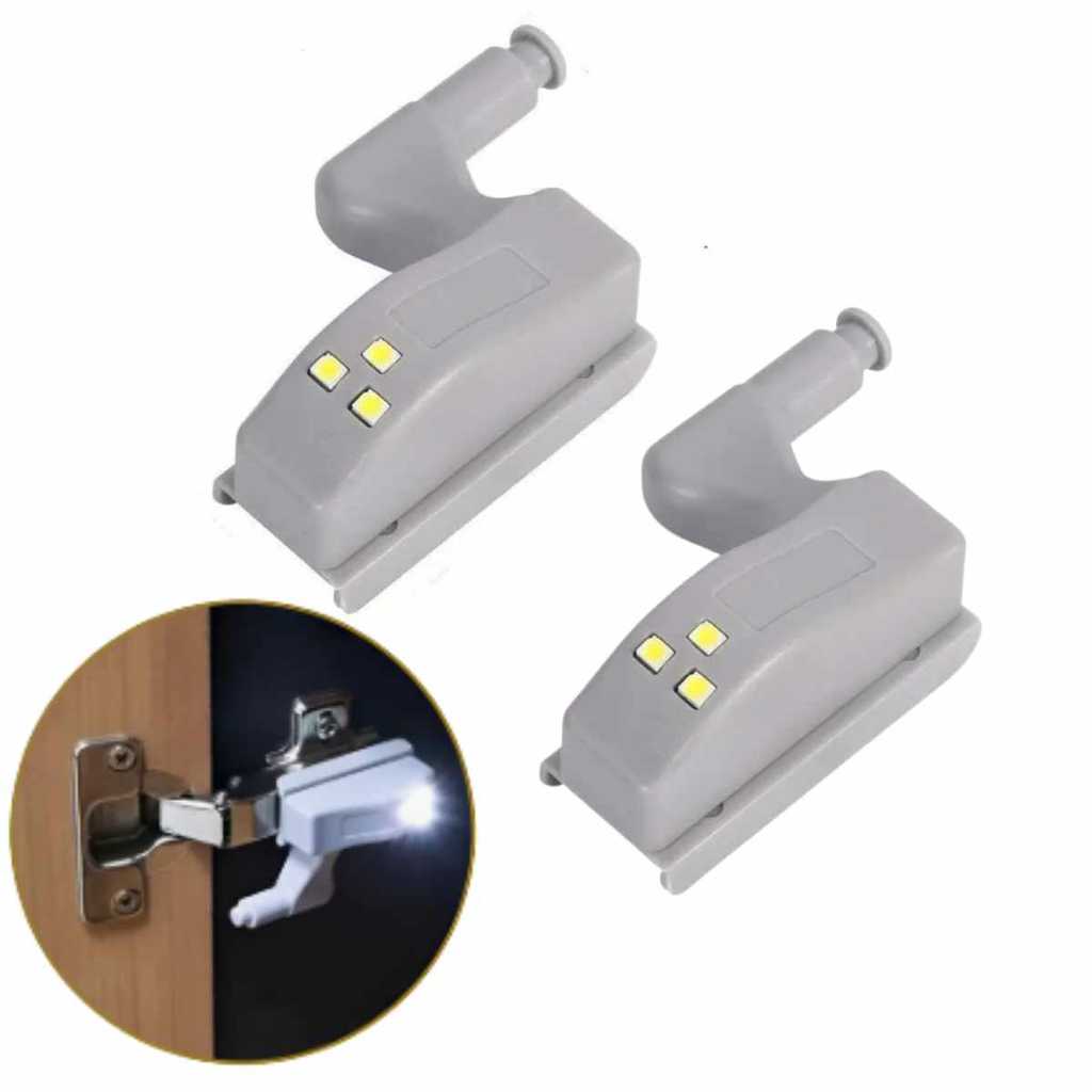 Kit 2 Luminária lampada de Dobradiça interna Led P/ Armário Sensor Automático cor amarela branco quente