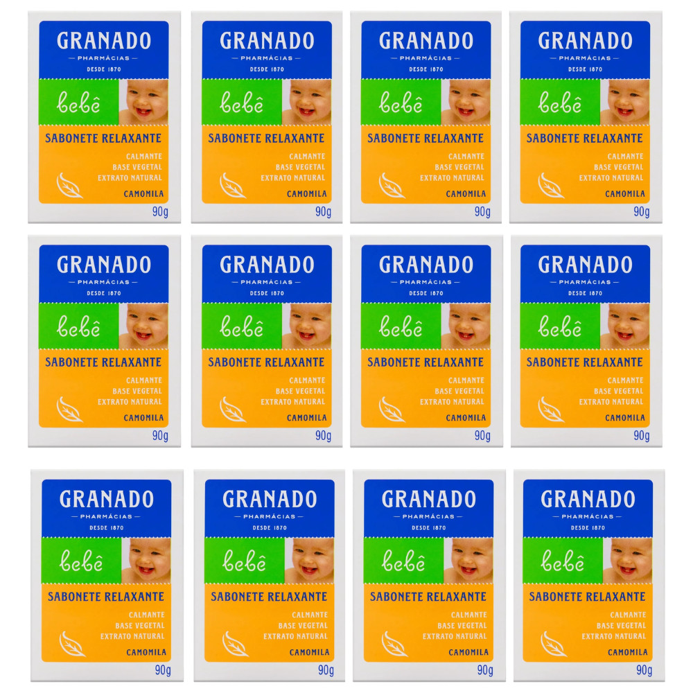 Kit C/ 12 Sabonete Granado em Barra Bebe Camomila Glicerina 90g