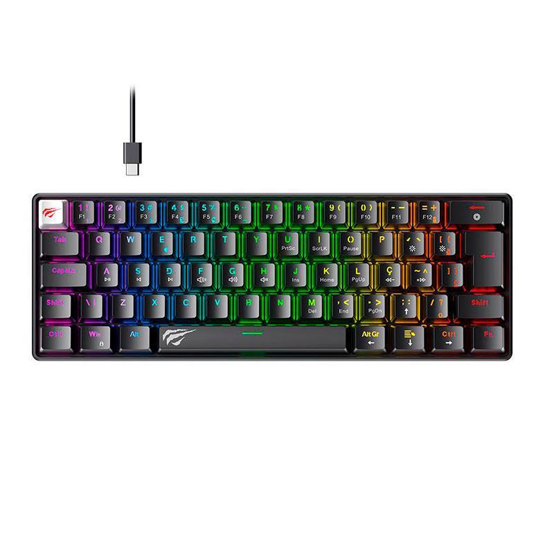 Teclado Mecanico Havit GT-KB11L, RGB, ABNT2, Switch Vermelho, Preto, GT-KB11L-PB em Oferta na Shopee
