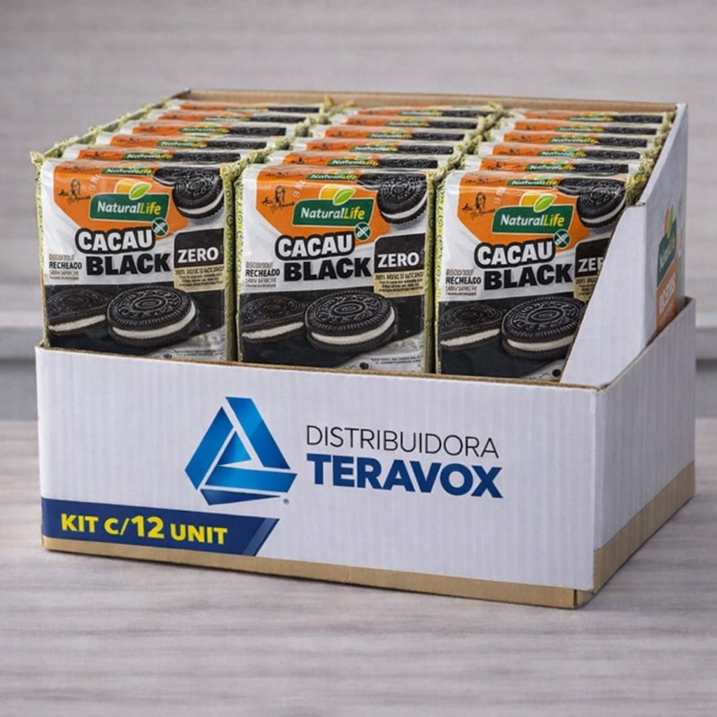 Biscoito Kodilar Cacau Black Baunilha Sabor Oreo Zero Açúcar 90g Cx/12