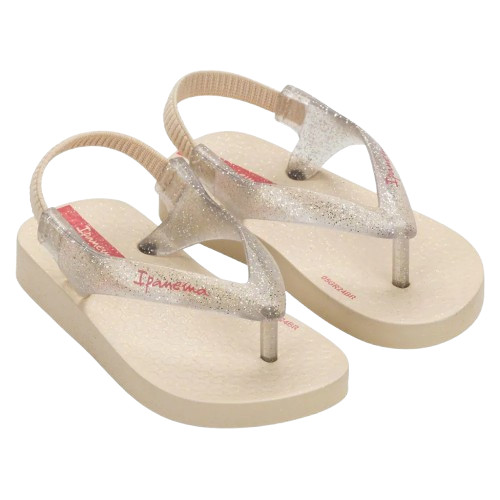 Chinelo Ipanema Baby Glitter  Brilhoso Menina Tira Elástica Prende Calcanhar 27182