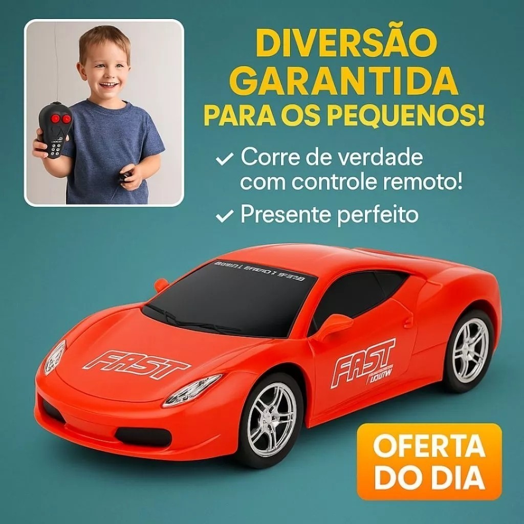 Carrinho Speed Racing Controle Remoto 2 Funções Sortido Menino Diversão Achadinhos