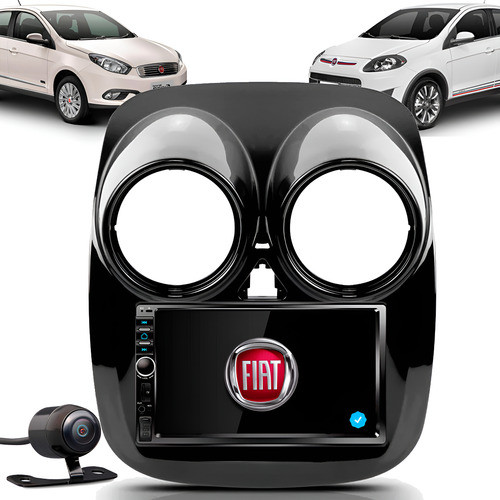 Kit Multimidia Mp5 Palio Attractive E Grand Siena + Moldura Grand Siena 2021 Em diante