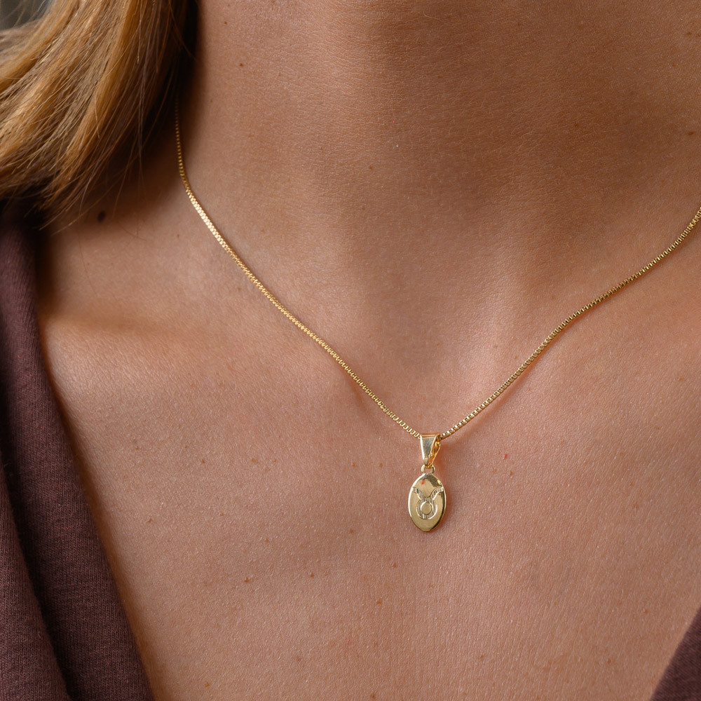 Colar de Signo com Banho em Ouro 18k em Oferta na Shopee