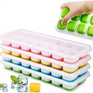 Forma de Gelo Silicone com Tampa 14 Cubos | Fácil de Desenformar e Antivazamento em Oferta na Shopee