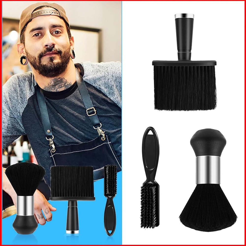 Kit 3 Peças Escovinha + Espanador + Pincel Profissional para Estilistas, Cabelo e Barba, Disfarce