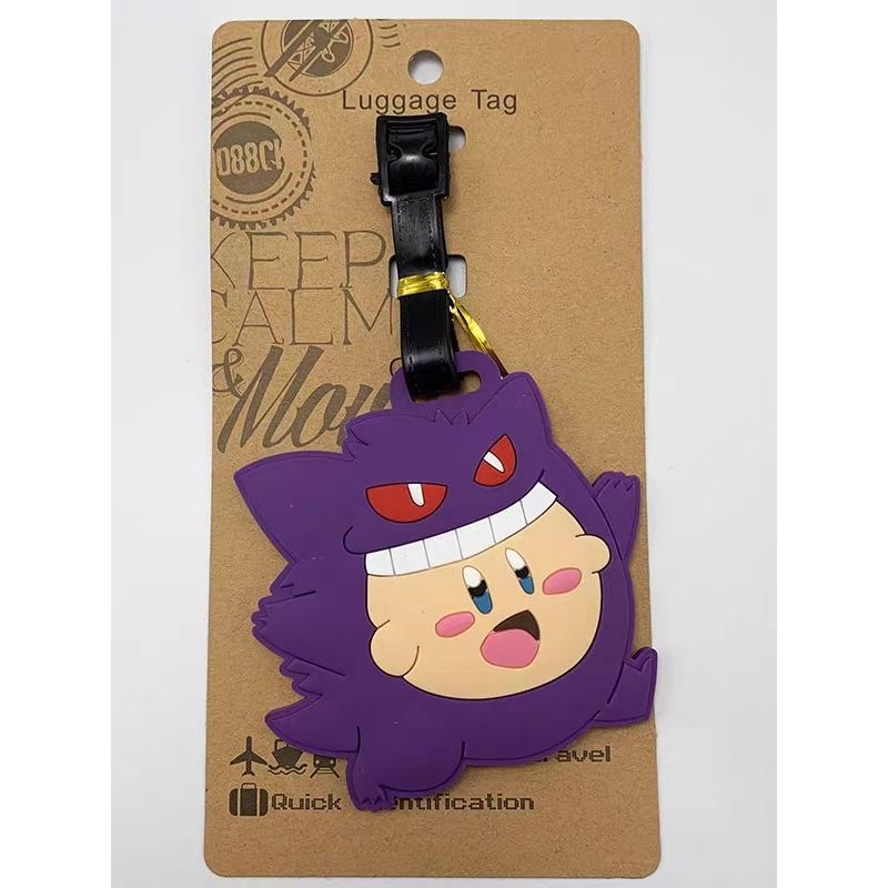 Etiqueta de bagagem fofa indispensável para viagem Pokémon Gengar Ghost Stone Etiqueta de bagagem P88G
