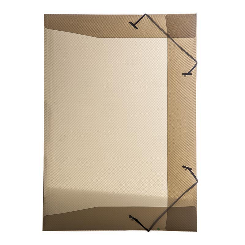 Pasta com aba elástico 1/2 ofício Line transparente fumê 0252.I Dello em Oferta na Shopee