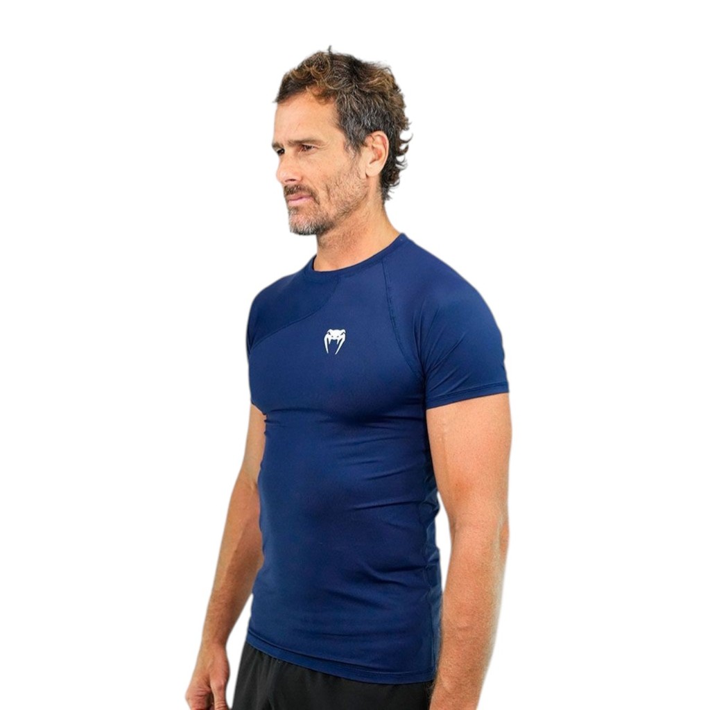 Camiseta Rashguard Venum Flow Azul - Manga Curta — imagem 2 de 2