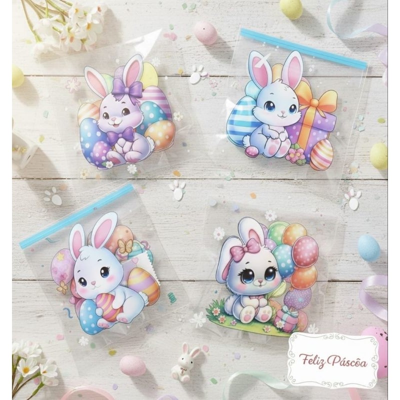kit 50 EMBALAGENS SAQUINHOS PÁSCOA FESTA INFANTIL LEMBRANCINHAS FECHA FACIL AUTOADESIVOS em Oferta na Shopee