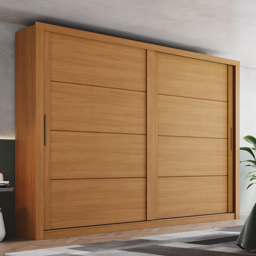 Guarda-Roupa Casal 2 Portas de Correr 4 Gavetas Thor Henn