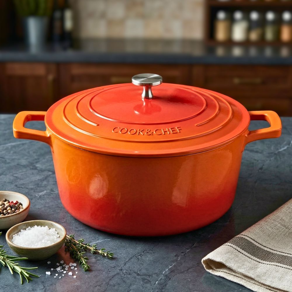 Caçarola Antiaderente Cerâmica Com Tampa Mimo Style Cook Chef 24cm Laranja Fogão Indução