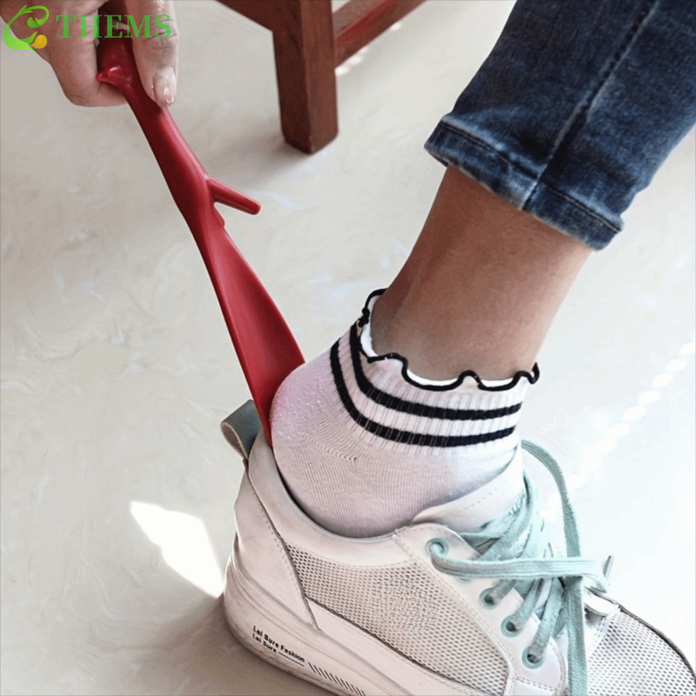 Calçadeira Resistente THEMS , Extrator De Sapato Com Cabo Longo , Auxílio Para Uso , Levantador Relaxamento Traseiro , P