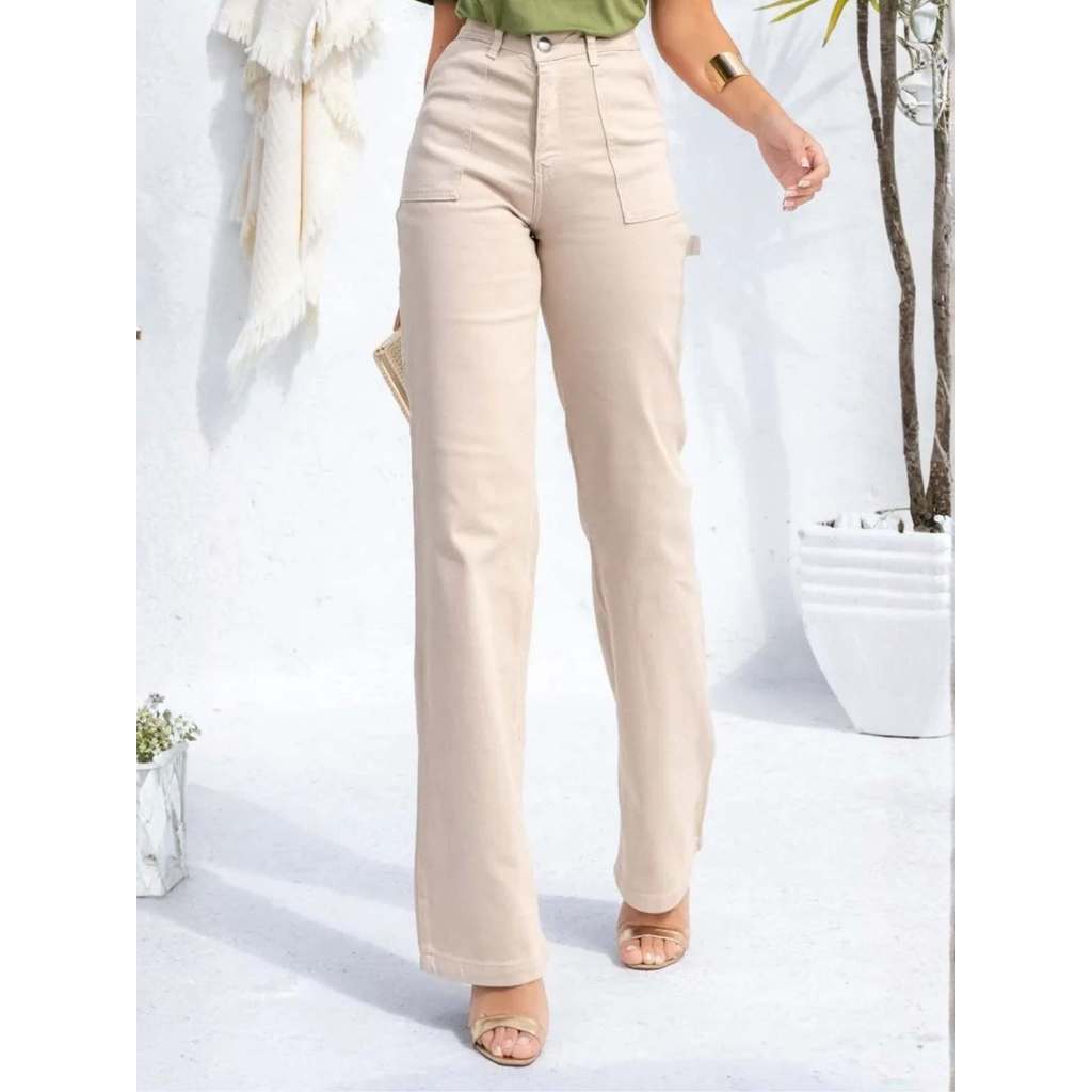 Calça Feminina Wide Leg Bolso Carpinteiro Revanche 200890.