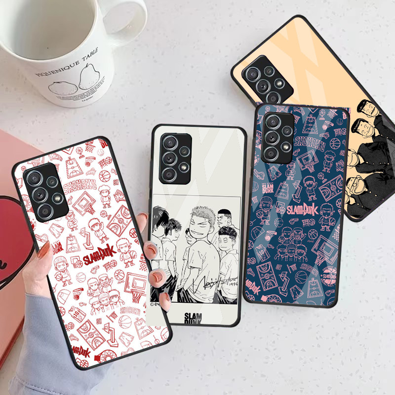 SLAM DUNK 10 Caso De Telefone Vidro Para Samsung Galaxy A16 A15 A25 A35 A55 A53 A54 A34 A14 A32 A52 4G 5G Capa A56 A54