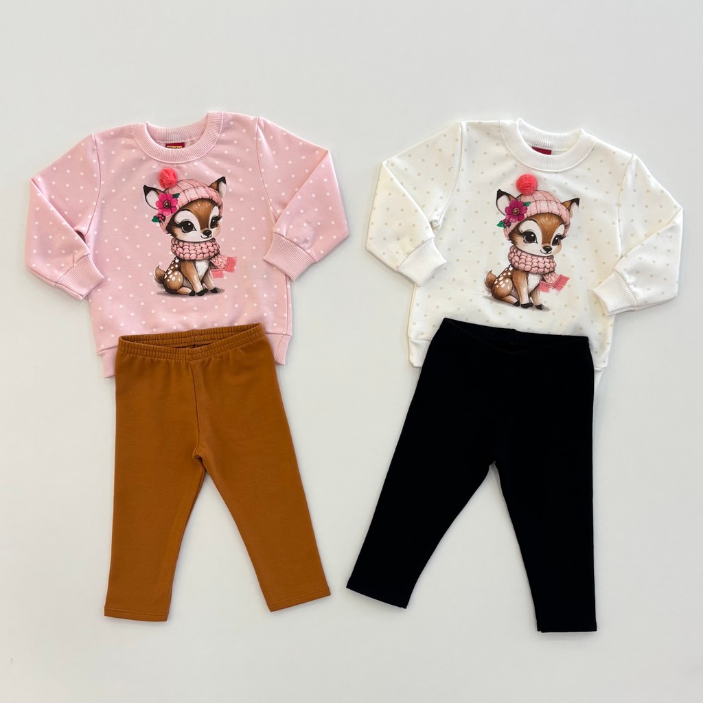 Conjunto Kyly Infantil Menina Casaco e Legging Inverno Moda Kids 1001513
